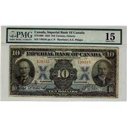 the Imperial Bank, 1923 $10 #139345 CH-375-18-06. PMG F15.