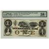 Image 1 : The International Bank,  1858 $1 #15347 CH-380-10-08-08. PMG