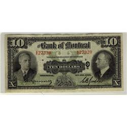 The Bank of Montreal, 1938 $10, CH-505-62-04.  A nice note V
