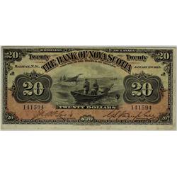 The Bank of Nova Scotia 1925 $20 Halifax S/N 141594 ppA McLe