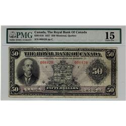 The Royal Bank of Canada, 1927 $50 #006426 CH-630-14-16. PMG