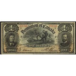 DC-13c  1898 $1 Outward S/N 271743 pp ¢ Boville PMG VF25