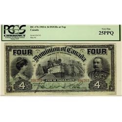 1902 $4 DC-17b #396763. PMG VF25PPQ.