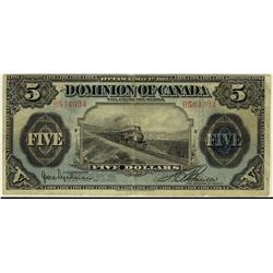 DC-21d 1912 $5 #B564034  FINE.  A tough note