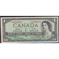BC-37bA  1954  $1  Beattie-Rasminski  *N/Y0684091 EF+. Rare 