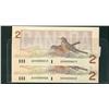Image 1 : BC-55a, 1986 $2 #AUH4504019 to 020 UNC, two consecutive note