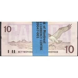 Original bundle of 1989 $10 BEF.  BC-57c.  100 notes all Gem
