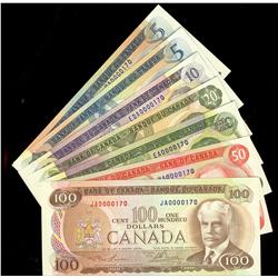 Matching Serial numbered set!  1969-1975 issues, 7 notes AU-