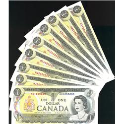 Complete set of Million numbered notes BC-46a 1973 $1 100000