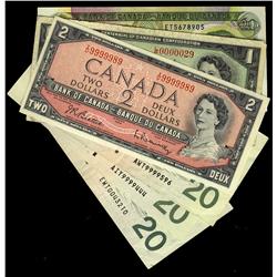 Lot of 6 notes all with SPECIAL serial numbers.  Includes 19