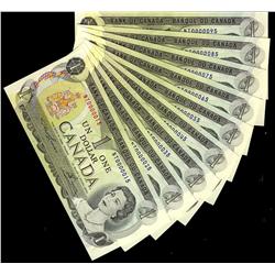 Neat "LOW Numbered" set of 1973 $1 notes. Includes serial #0
