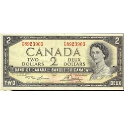 Error note, BC-378 1954 $2 #PG8923963.  ERROR.  Off colour o