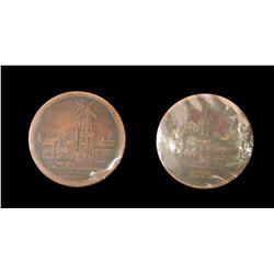 Leroux 1816  Obv,:  Windmill, houses, etc,  Rev,:  Toronto E