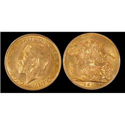 1911c Sovereign PCGS MS65, a superbly lustrous example