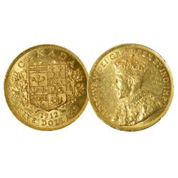 1912 $5 Gold, A nice EF45 example with lustre.