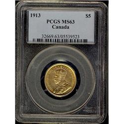 1913 $5 Gold PCGS MS63.