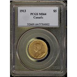 1913 $5 Gold PCGS MS64.