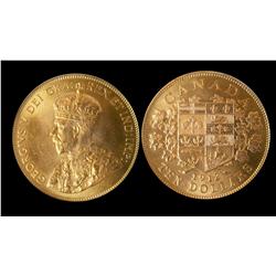 1912 $10 PCGS MS-65PQ. Fully lustrous with deep orange patin
