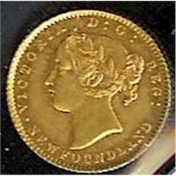 Nfld 1881 $2  Gold AU-50, well struck with strong lustre.  A