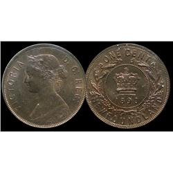 Nfld 1890 1¢ ICCS MS64 Red, superb fields with nice eye appe