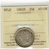 Image 1 : Nfld 1882H 20¢ ICCS AU58. An appealing example.