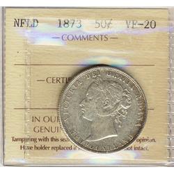 Nfld 1873 50¢ ICCS VF20.