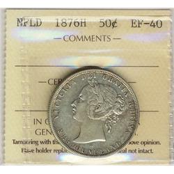 Nfld 1876H 50¢ ICCS EF40.