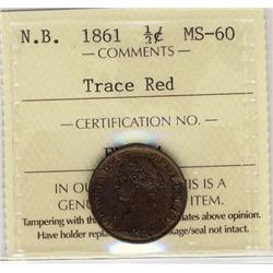 N.B. 1861 ½¢ Trace Red ICCS MS60.