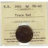 Image 1 : N.B. 1861 ½¢ Trace Red ICCS MS60.