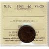 Image 1 : N.B. 1861 ½¢ ICCS VF20.