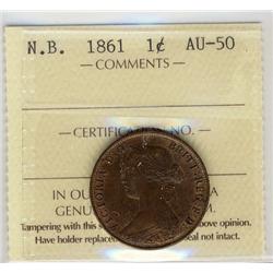 N.B. 1861 1¢ ICCS AU50.