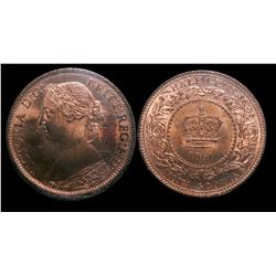TIED FOR FINEST KNOWN!  Nova Scotia 1/2¢ 1861 ICCS MS-65 RED