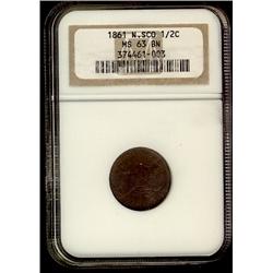 1861 ½¢ N.S. NGS MS63BN.