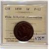 Image 1 : 1859  1¢ Wide 9/8  ICCS F12 Cld; Corr