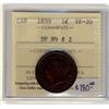 Image 1 : 1859 1¢ DP N9 #2  ICCS VF20.  
