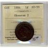 Image 1 : 1884 Obv 2 1¢ ICCS AU50