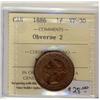 Image 1 : 1886 Obv 2  1¢ ICCS VF30