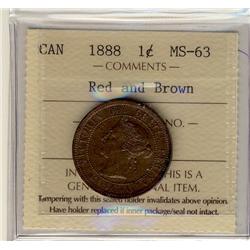 1888 1¢ ICCS MS63RB.