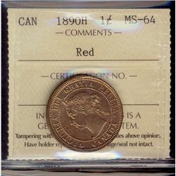 1890H 1¢ ICCS MS64RD.