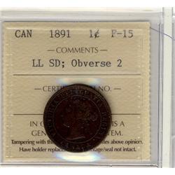 1891 1c SDLL Obv 2 ICCS F-15