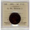 Image 1 : 1891 1¢ LL SD Obv 2, ICCS F12 .