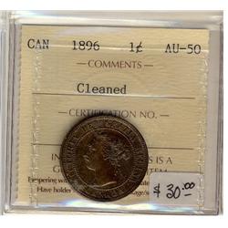 1896  1¢ ICCS AU50 Cln