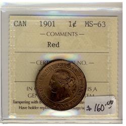 1901 1¢ ICCS MS63 Red