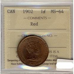 1902 1¢ ICCS MS64RD.  Lots of lustre.