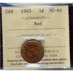 1945 1¢ ICCS MS64 Red