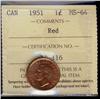 Image 1 : 1951 1¢ ICCS MS64 Red