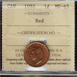 1951 1¢ ICCS MS65.