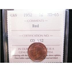 1¢ 1952 ICCS MS65RD.  Superb full red example.