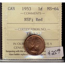 1953  1¢ NSF ICCS MS64 Red