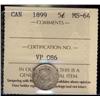 Image 1 : 1899 5¢ ICCS MS64.